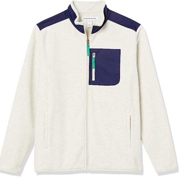 AE Men's Gray & Navy Full-Zip Polar Fleece Jacket XXL NWT - Picture 2 of 9